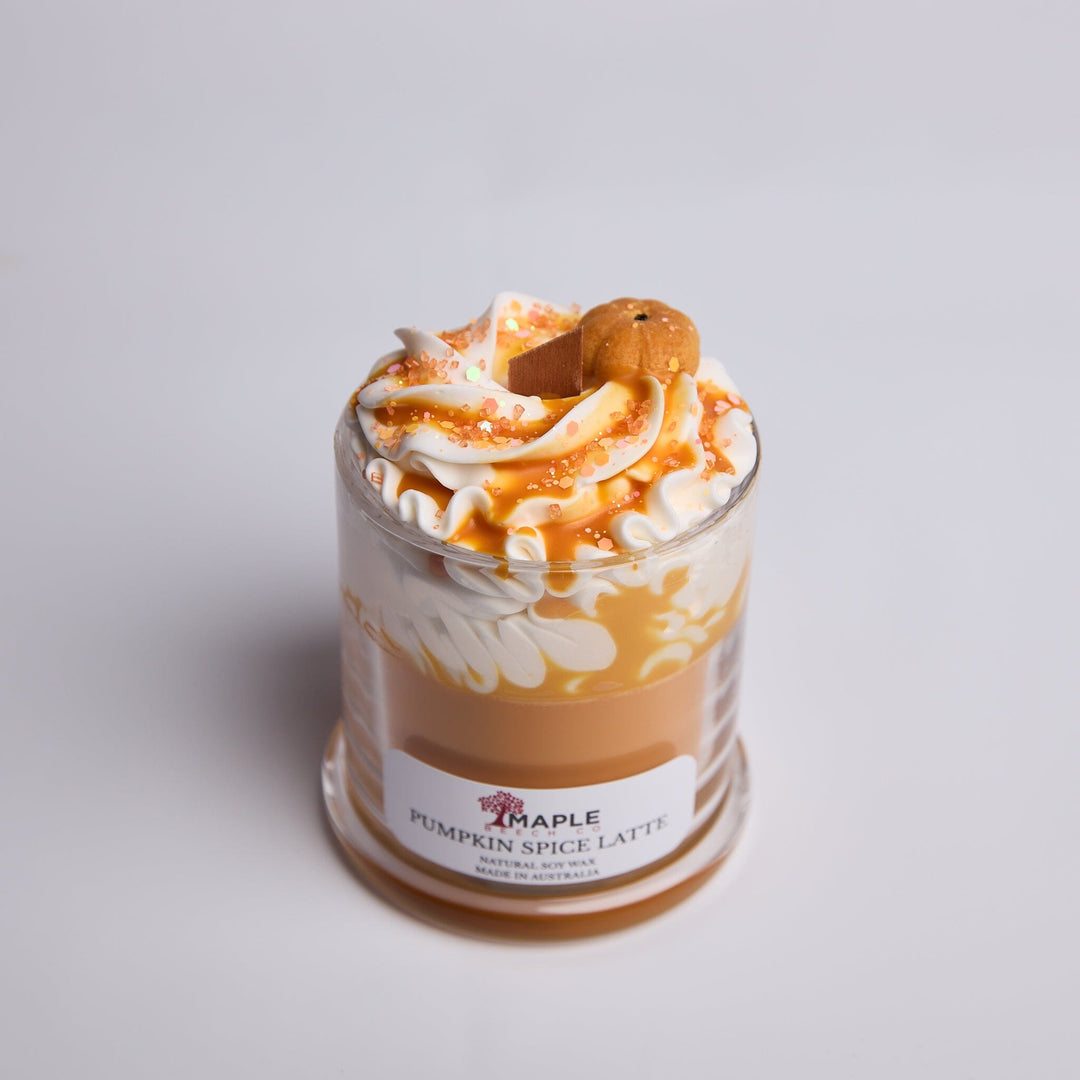 Pumpkin Spice Latte Dessert Candle Cafe Shakes Candles Maple Beech Co 