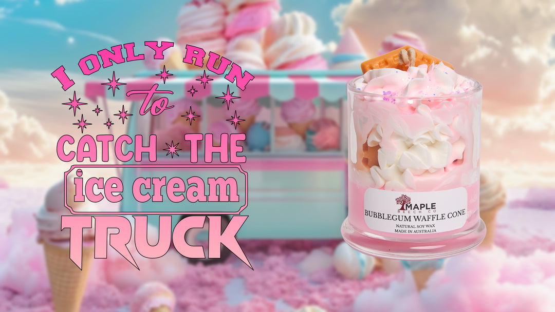 Bubblegum Waffle Cone Dessert Candle